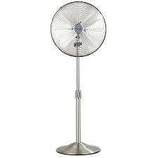 Photo 1 of Adjustable-Height 48.5 in. Metal Oscillating Pedestal Fan 3 Wind Speed with 4 Blades Sliver
