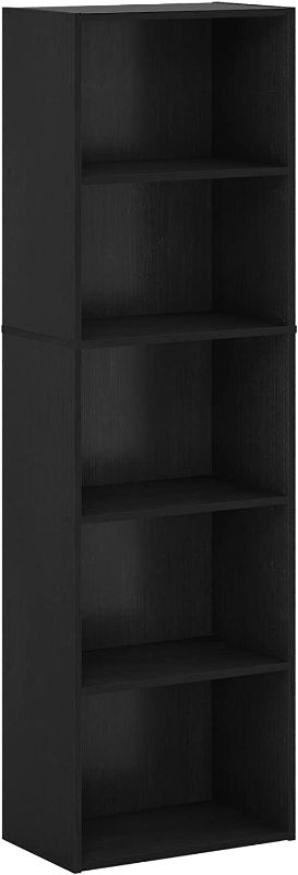 Photo 1 of Furinno Pasir 5-Tier Open Shelf Bookcase, Blackwood