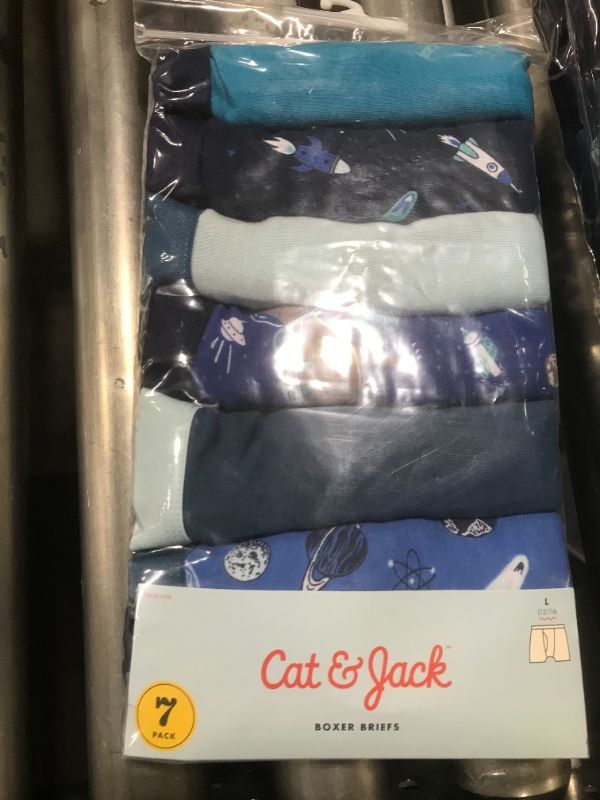 Photo 2 of Boys' (L) 7pk Space Boxer Briefs - Cat & Jack™ Blue
