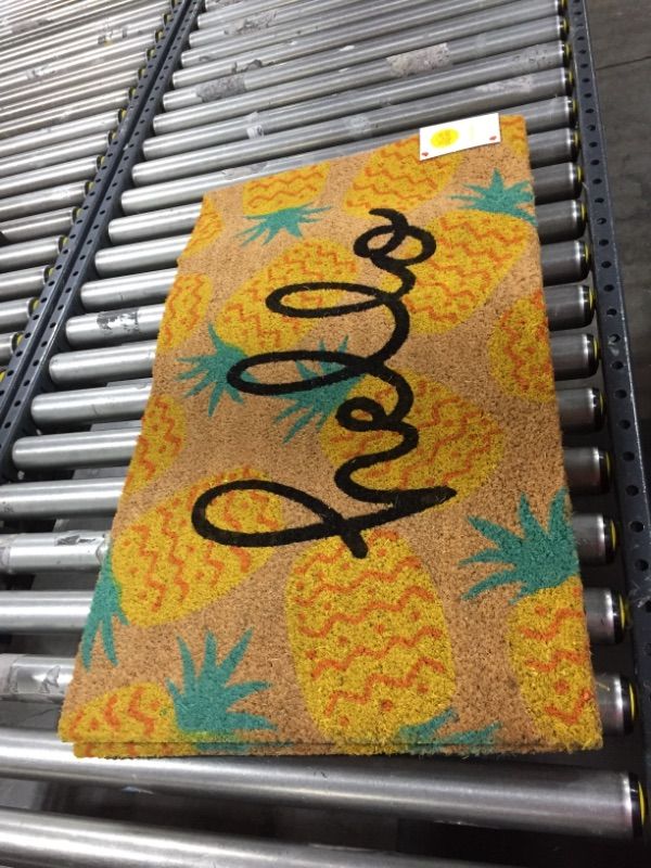 Photo 2 of 1'6"x2'6" Hello Pineapples Doormat Yellow - Sun Squad™