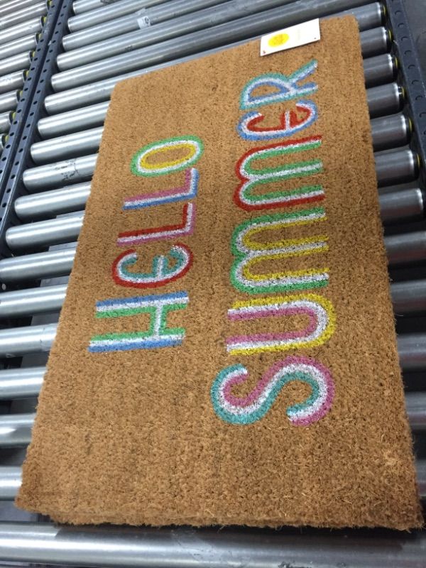 Photo 2 of 1'6x2'6 Hello Summer Doormat Brown - Sun Squad
