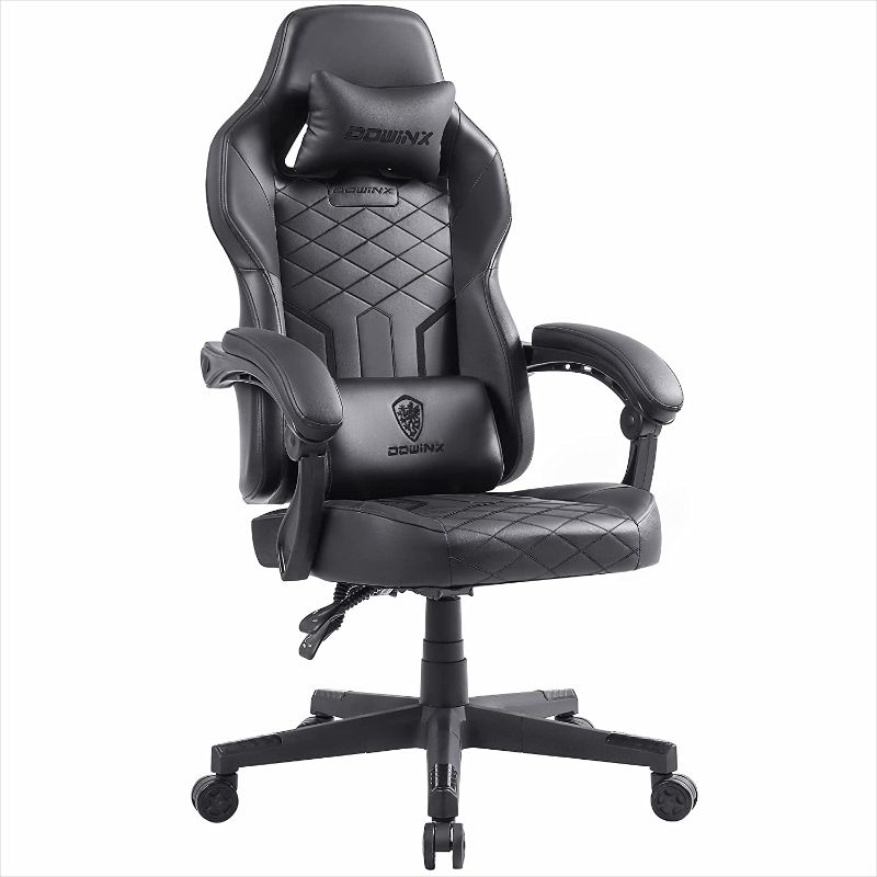 Photo 1 of Dowinx Gaming Chair with Pocket Spring Cushion, Ergonomic Computer Chair High Back, Reclining Massage Game Chair Pu Leather 350LBS, Black
