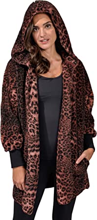 Photo 1 of 90 Degree By Reflex Warm and Fuzzy Fleece Teddy Cardigan Sherpa Jacket with Hood and Front Pockets