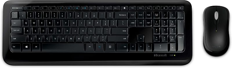 Photo 1 of Microsoft Wireless Desktop 850 with AES ) - Black. Wireless Keyboard and Mouse Combo. Snap-In USB Transciever. Right/Left Hand Use Mouse
