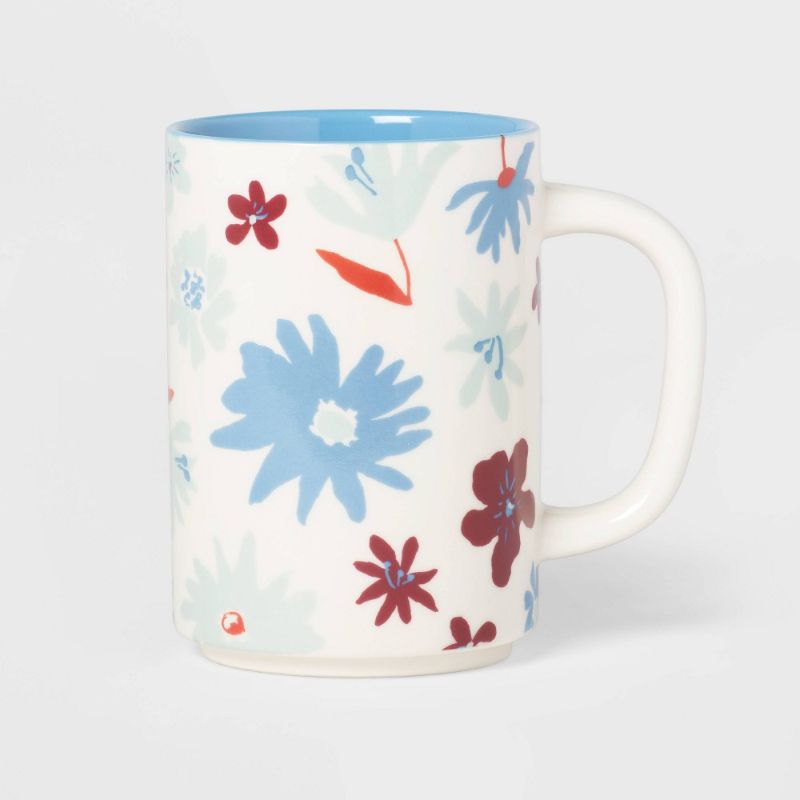 Photo 1 of 16oz Stoneware Floral Mug - Room Essentials™