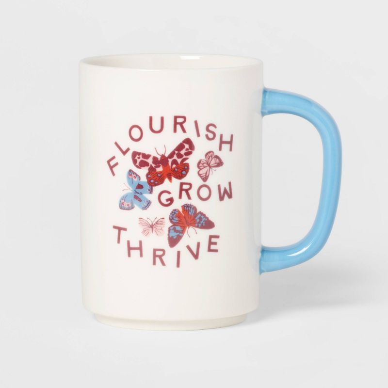 Photo 1 of 16oz Stoneware Flourish Grow Thrive Mug - Room Essential (6 PACK)