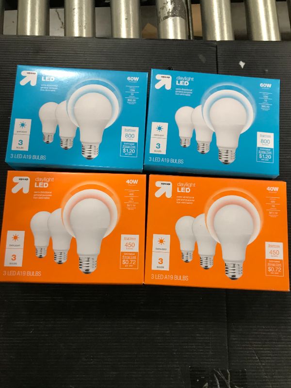 Photo 1 of 
LED 40W 3pk Daylight Light Bulbs - up & up™(2 CT) 

LED 60W 3pk Daylight Light Bulbs - up & up™ (2 CT)