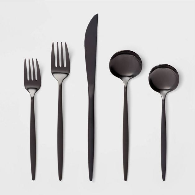 Photo 1 of 20pc Shapleigh Flatware Set Matte Black - Threshold™