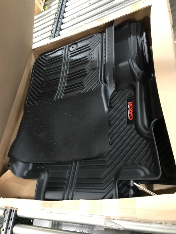 Photo 2 of  3-Piece All-Weather Protection Heavy Duty Rubber Floor Mats for Cars, SUVs, and Trucks?Black, Trim to Fit
