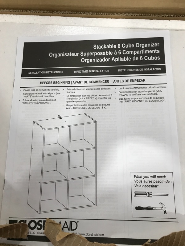 Photo 3 of Closetmaid 2258531 6 Cube White Organizer (448578)
