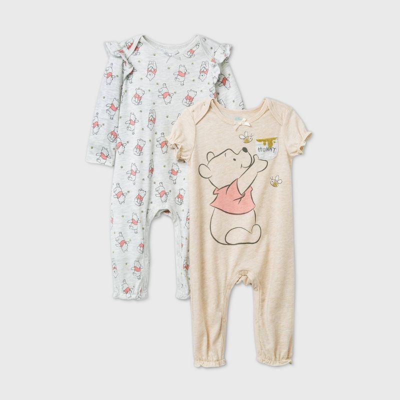 Photo 1 of Baby Girls' 2pk Winnie the Pooh Romper - 12M
