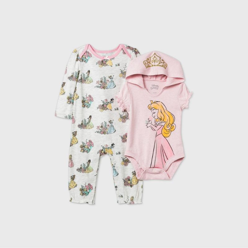 Photo 1 of Baby Girls' 2pk Disney Princess Romper and Bodysuit - 12M
