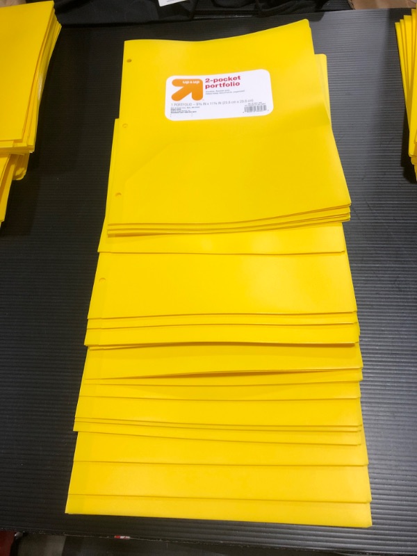 Photo 1 of 2 Pocket Portfolio Folders - Set of 20 - All Yellow