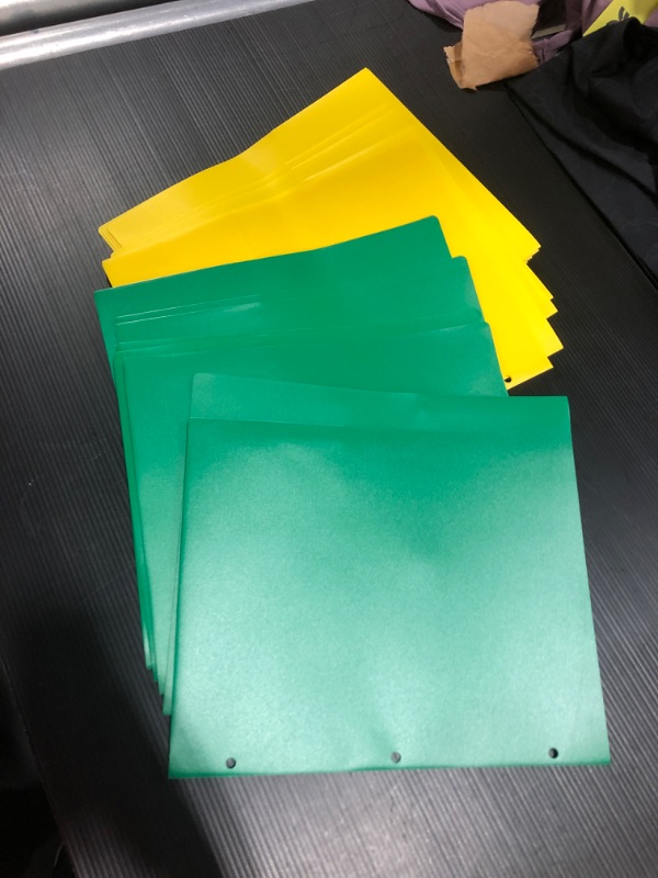 Photo 1 of 2 Pocket Portfolio Folders - Set of 20 - 10 Yellow 10 Green