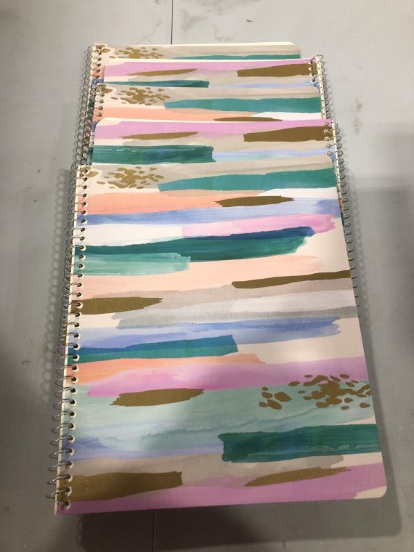 Photo 1 of College Ruled 1 Subject Spiral Notebook Brushy Stripes - greenroom BUNDLE OF 5