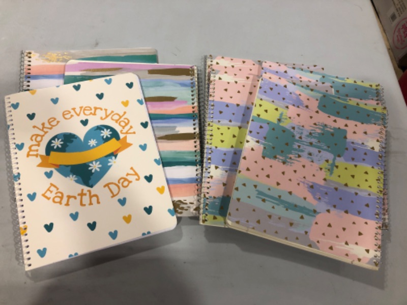 Photo 1 of College Ruled 1 Subject Spiral Notebook BUNDLE OF 8 VARIOUS STYLES