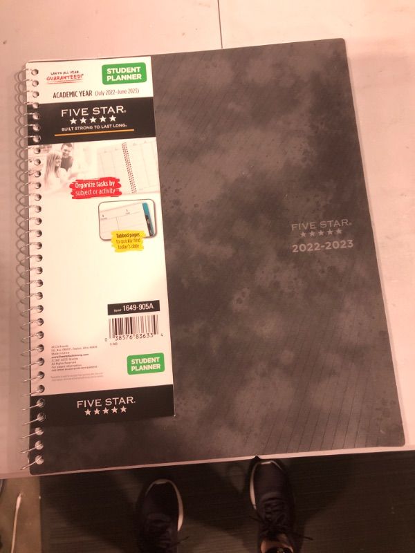 Photo 2 of 2022-23 Academic Active Planner 8.5"x11" Weekly/Monthly Black - Five Star
