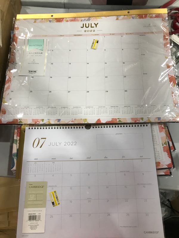 Photo 2 of 2022-23 Academic Desk Pad Calendar 22x17 Petals - Day Designer Set