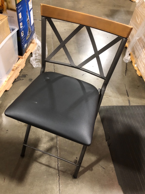Photo 1 of 24" Folding Metal Counter Height Barstool Gunmetal - Cheyenne Products


