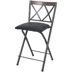Photo 1 of 24" Folding Metal Counter Height Barstool Gunmetal - Cheyenne Products


