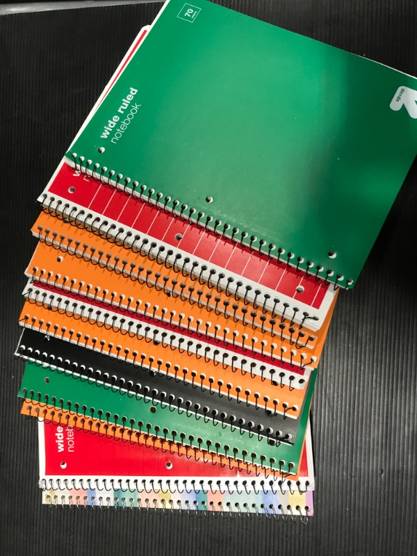 Photo 2 of [Pack of 11] College and Wide Ruled Spiral Notebooks [Various Colors]