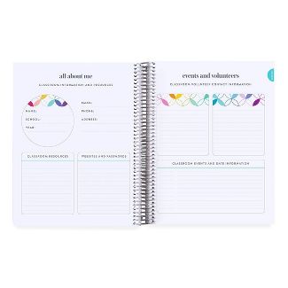 Photo 2 of Undated 12 Month Teacher Lesson Planner Eco-Friendly Coiled 8.5"x11" Turquoise - erin condren

