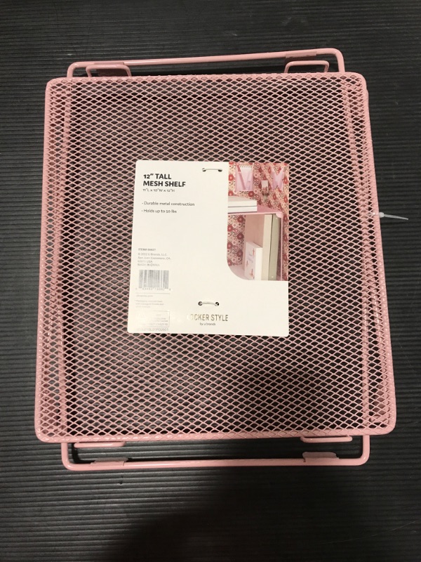 Photo 2 of 12" Mesh Locker Shelf Dusty Rose - U Brands

