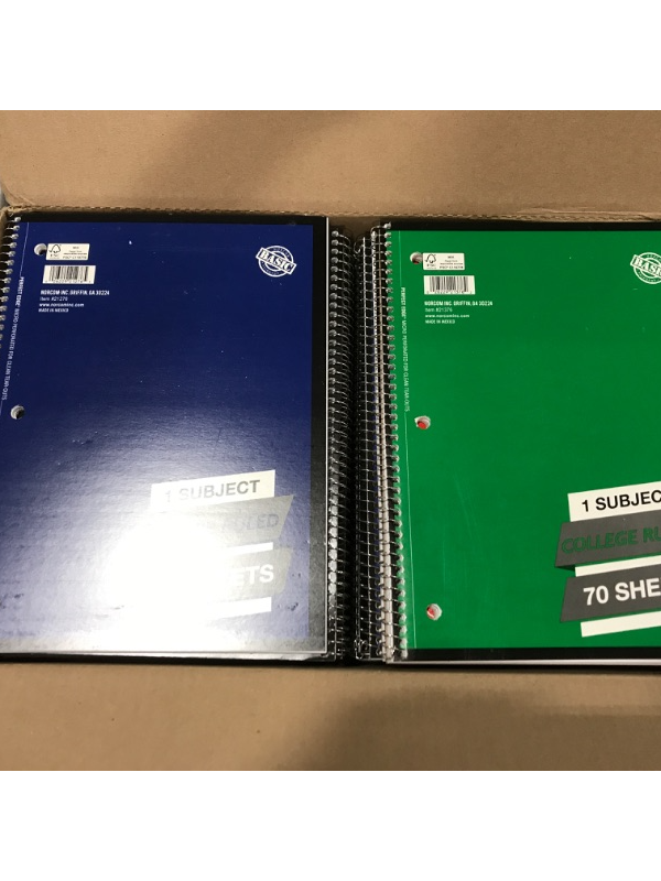 Photo 2 of [70 count] College Ruled 1 Subject 70 Sheets Notebooks [Colors Vary]