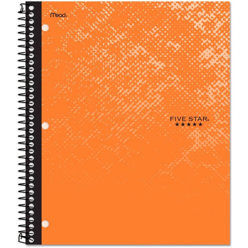 Photo 1 of [5 Pack] Box Of Five Star 1 Subject College Ruled Spiral Notebook- Orange