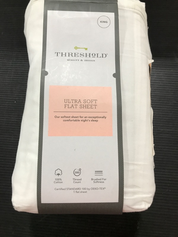 Photo 2 of 300 Thread Count Ultra Soft Flat Sheet - Threshold - King Size