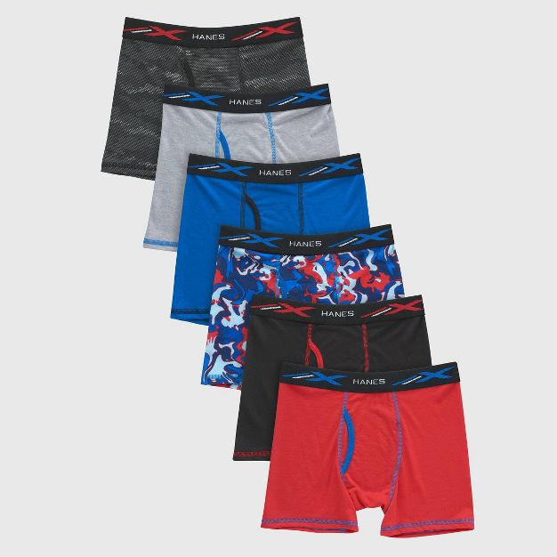 Photo 1 of Hanes Boys' 6pk Xtemp Boxer Brief - Red/Blue
SIZE XL 