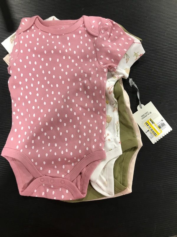 Photo 2 of Baby Girls' 4pk Prairie Floral Short Sleeve Bodysuit - Cloud Island™ Pink SIZE: 6-9 MONTHS