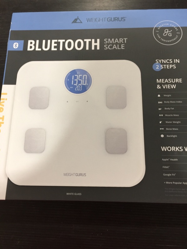 Photo 2 of Weight Gurus Bluetooth Body Composition Scale, White