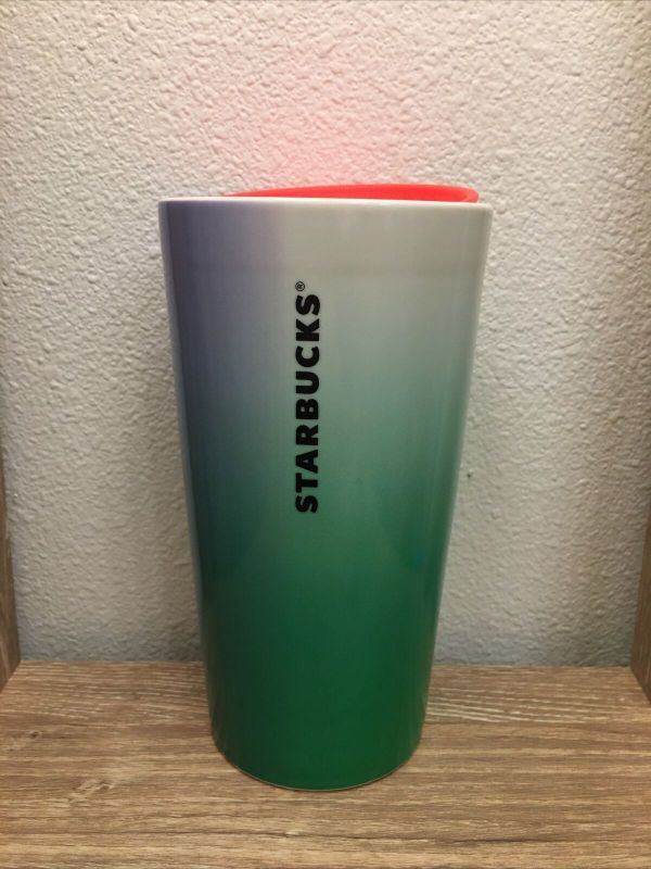 Photo 1 of ?NEW-Starbucks 2022 Blue Green Stripe Travel Cup Ceramic Tumbler 12oz? - 5 pack