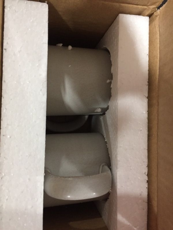 Photo 2 of 12oz Tall Modern Rim Stoneware Mug Set Matte Sour Cream - Hearth & Hand™ with Magnolia