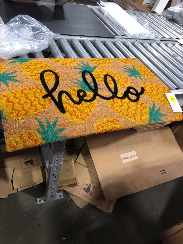 Photo 2 of 16x26 Hello Pineapples Doormat Yellow - Sun Squad