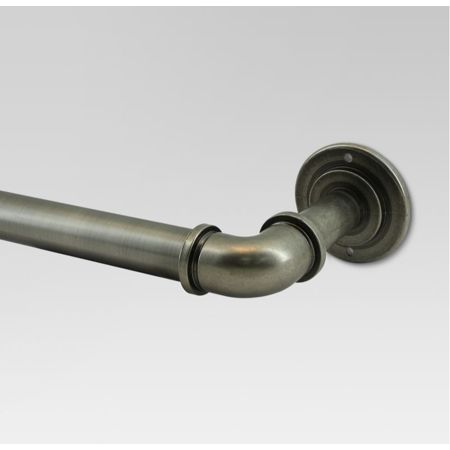 Photo 1 of 66"-120" French Pipe Curtain Rod Gray - Threshold™