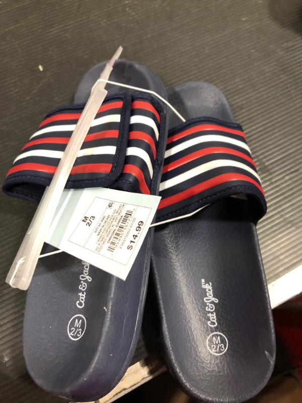 Photo 2 of Boys' Kei Slip-On Sandals - Cat & Jack™ Navy Blue SIZE M 2/3

