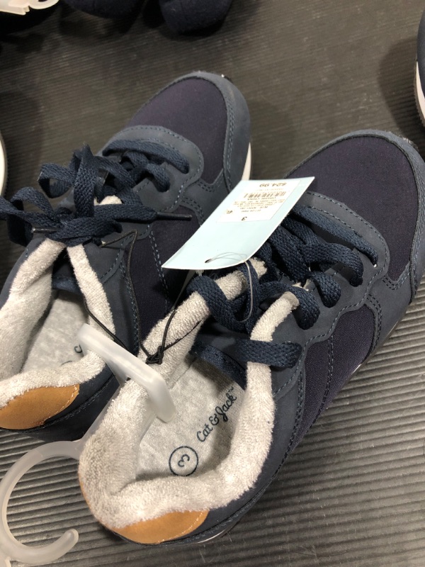 Photo 2 of Cat & Jack Boys' Lace-Up Jax Sneakers Non-Marking Outsole Navy Blue SIZE 3