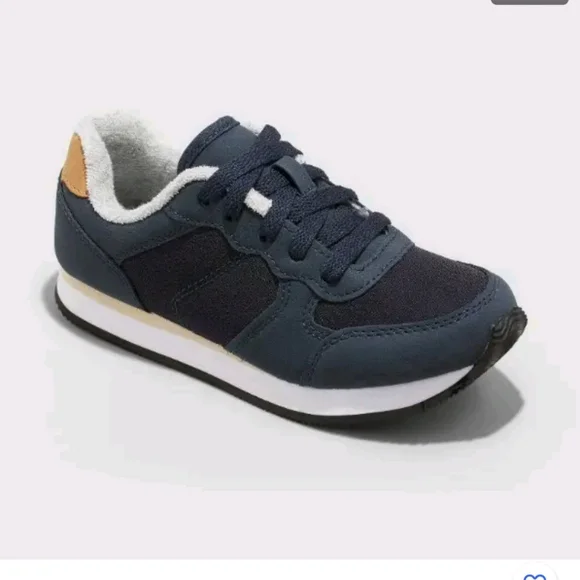 Photo 1 of Cat & Jack Boys' Lace-Up Jax Sneakers Non-Marking Outsole Navy Blue SIZE 3