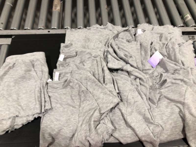 Photo 2 of BUNDLE OF 15 *SHIRTS ONLY* *SIZE M* Women's Textured Knit Pajama Set - Stars Above™ Heathered Gray (ONLY ONE PAIR OF SHORTS)