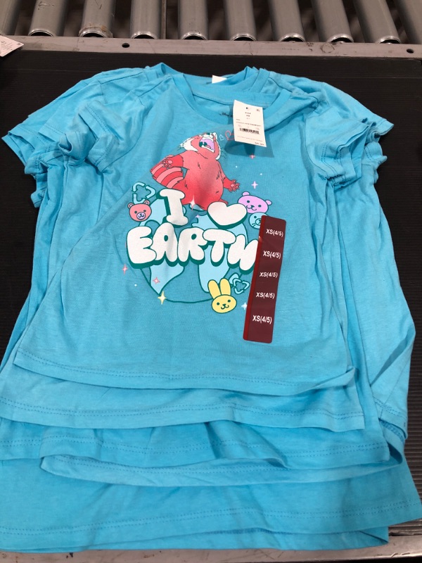 Photo 1 of BUNDLE OF 5 Girls' Disney Turning Red Short Sleeve Graphic T-Shirt - Blue *SIZES BETWEN XS-XL*

