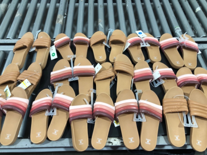 Photo 2 of BUNDLE OF 15 PAIRS WOMENS MULTICOLOR SLIDES *SIZES 6-11* 