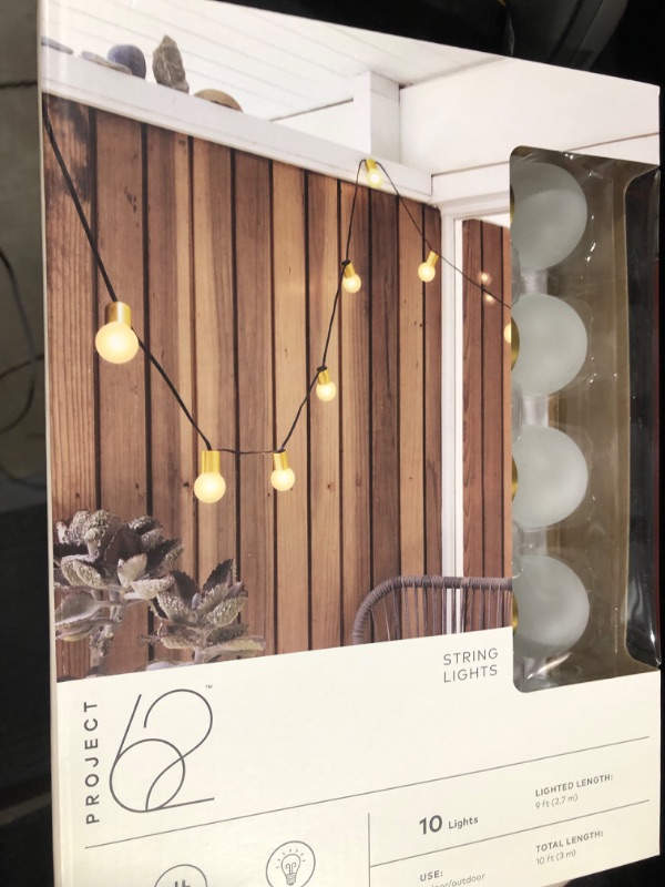 Photo 1 of 10ct Incandescent Outdoor String Lights G40 Frosted Bulbs - Project 62™
