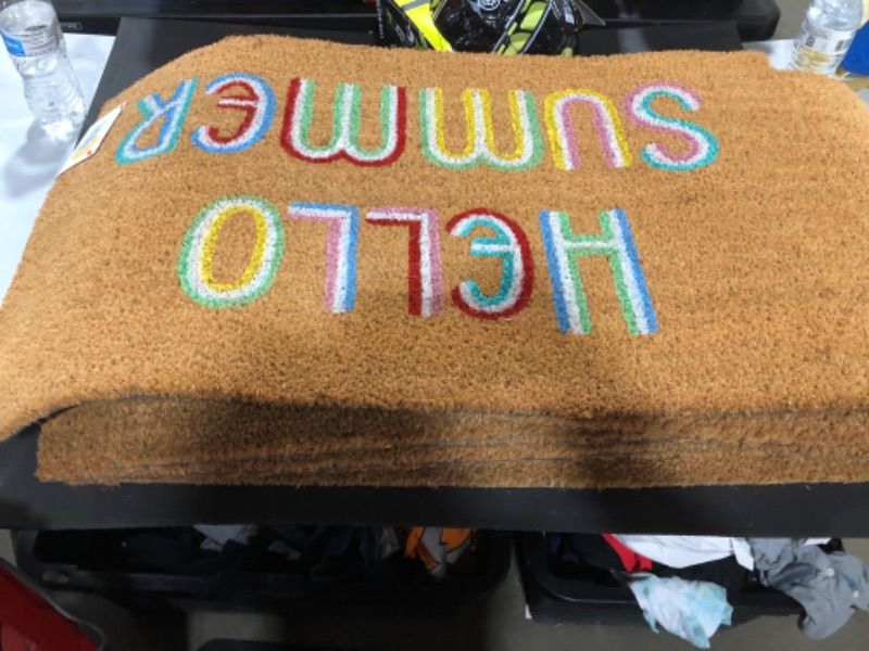 Photo 1 of 1'6x2'6 Hello Summer Doormat Brown - Sun Squad
