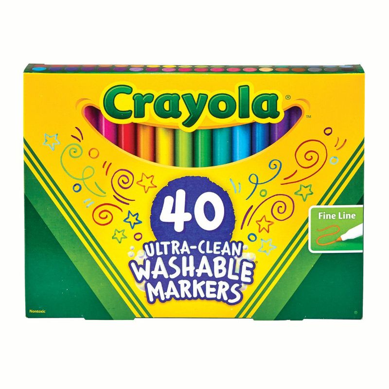 Photo 2 of Crayola Wash Fine Line Marker 40pk (1938230)
