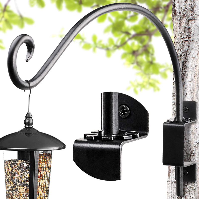 Photo 1 of AJART Bird Feeder Hanger of Swivel Hanging Plant Bracket for Outdoor(12 inches/Black) More Suitable for Outside birdhouses Plant Hooks 