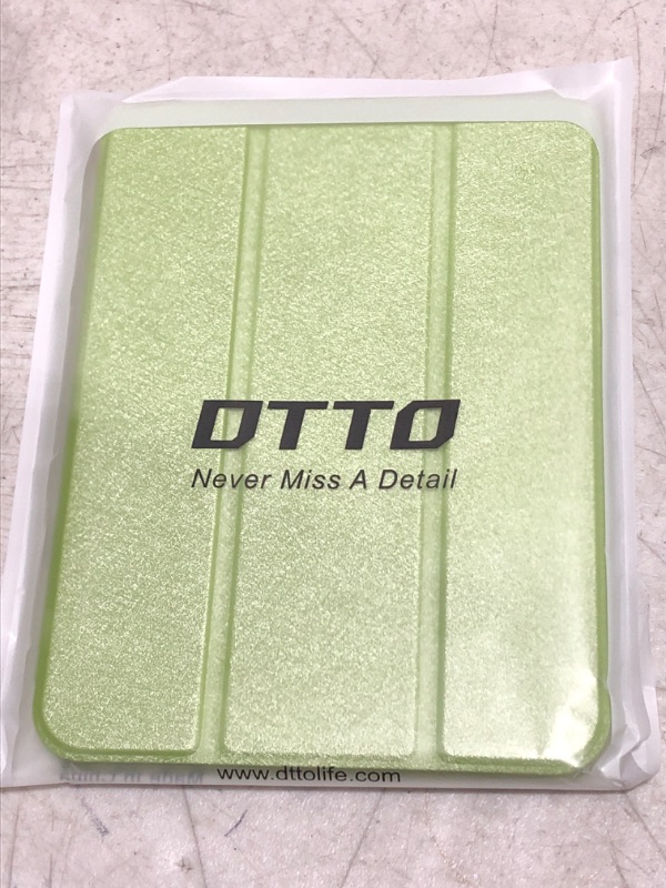 Photo 2 of DTTO iPad Mini 6 Case 2021 with Pencil Holder, Slim Smart Trifold Stand Front Cover [Auto Sleep/Wake] with Shockproof Hard PC Matte Back Cover for Apple iPad Mini 6th Generation 8.3 Inch, Light Green 