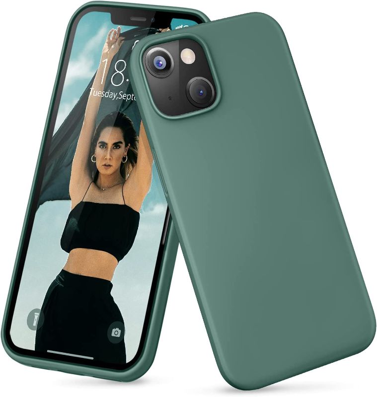 Photo 1 of DTTO Compatible with iPhone 13 Case, Shockproof Silicone [Romance Series] Cover [Enhanced Camera and Screen Protection] with Honeycomb Grid Cushion for iPhone 13 6.1 inch 2021, Midnight Green 