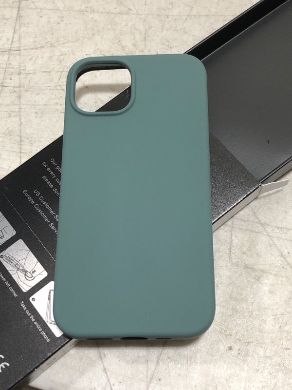 Photo 1 of DTTO Compatible with iPhone 13 Case, Shockproof Silicone [Romance Series] Cover [Enhanced Camera and Screen Protection] with Honeycomb Grid Cushion for iPhone 13 6.1 inch 2021, Midnight Green 